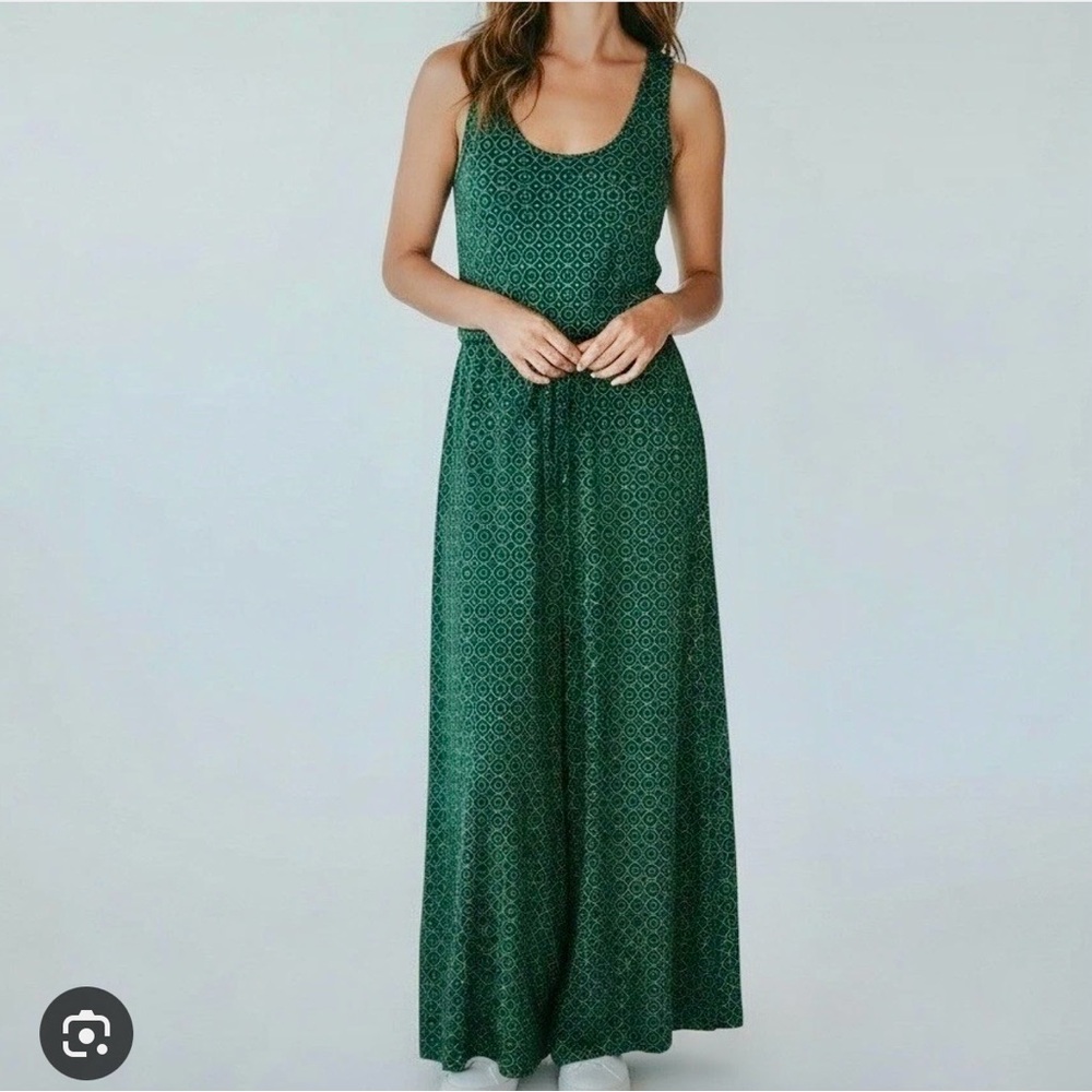 Banana Republic Green Patterned Maxi Dress